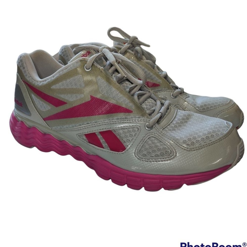 Reebok Women's VIBETECH Solvervibe Pink and Grey Trainers Size 9.5